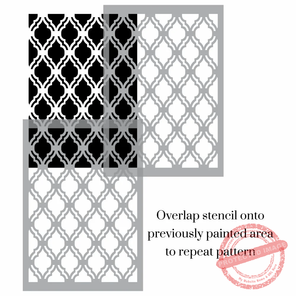Azar Moroccan Trellis Stencil - Image 3