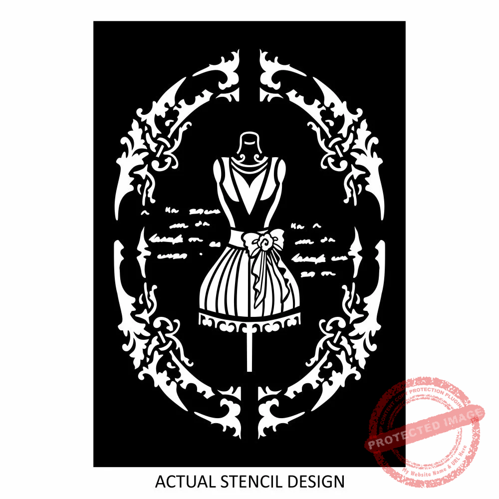 Baroque Vintage Frame Stencil - Image 2