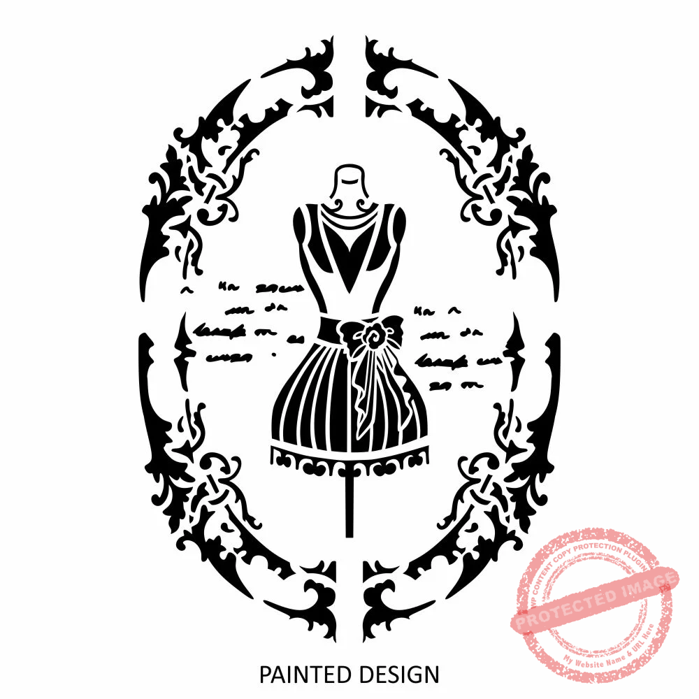 Baroque Vintage Frame Stencil - Image 3