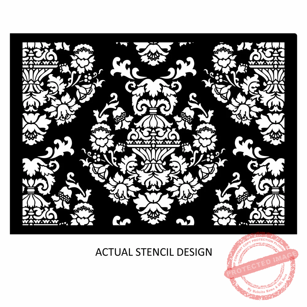Bursa Indian Floral Wall Stencil - Image 3