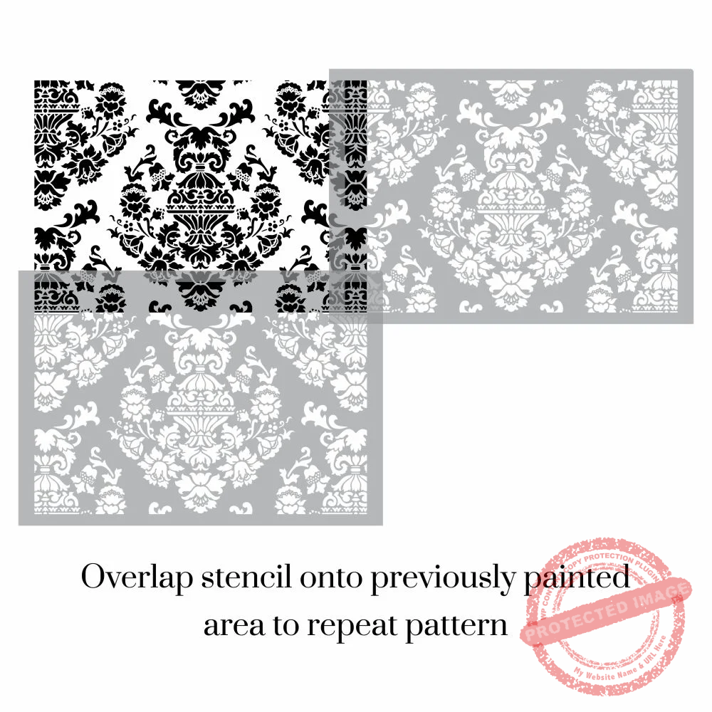 Bursa Indian Floral Wall Stencil - Image 4