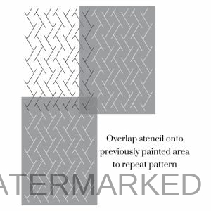 Herringbone Geometric Stencil - Stencil Boutique