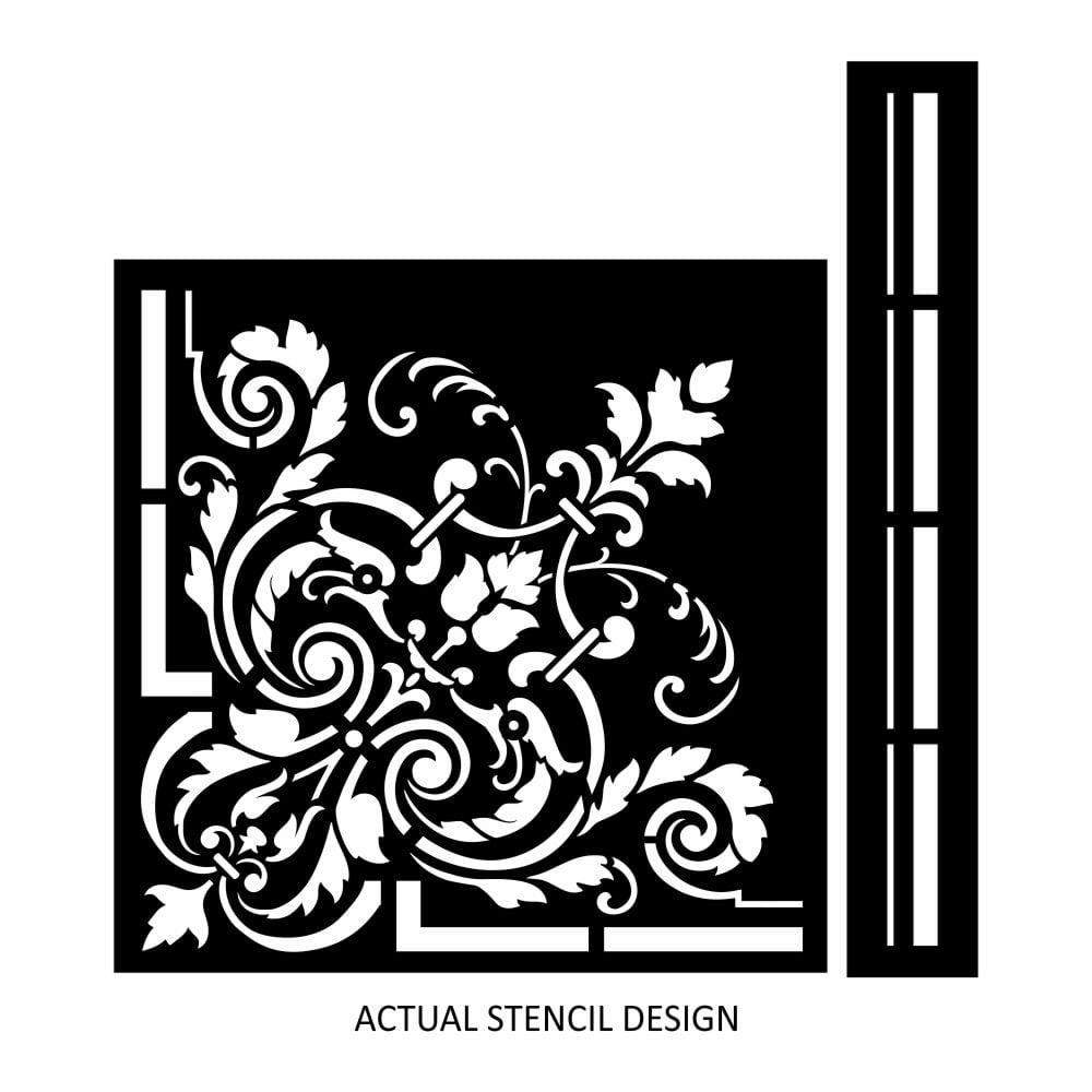 Lyon Damask Corner Stencil Set - Stencil Boutique