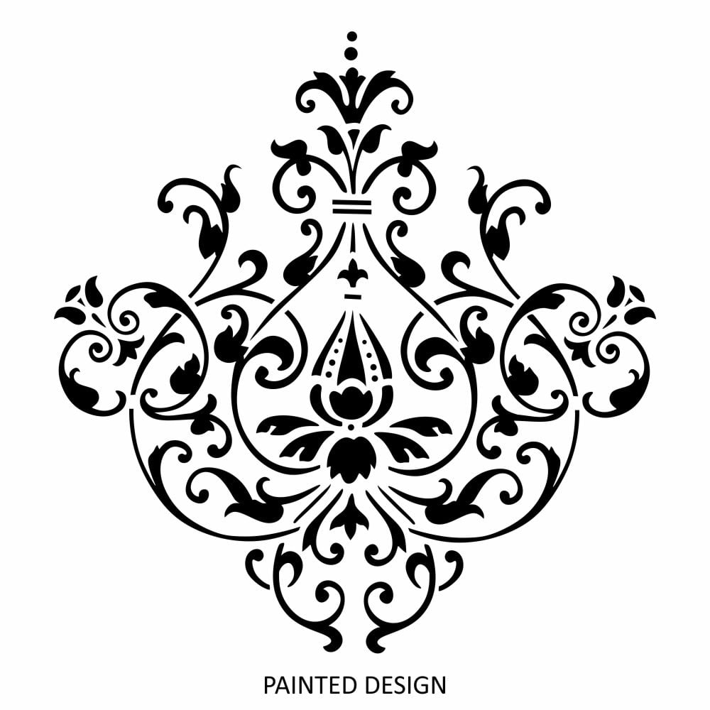 Marquis Floral Damask Stencil - Stencil Boutique