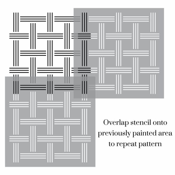 Modern Basket Weave Stencil - Image 3