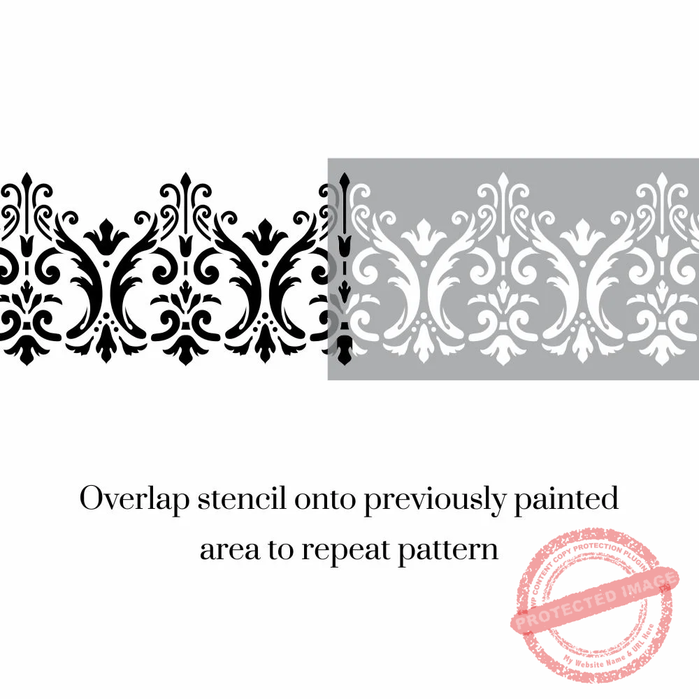 Vichy Damask Border Stencil - Image 3