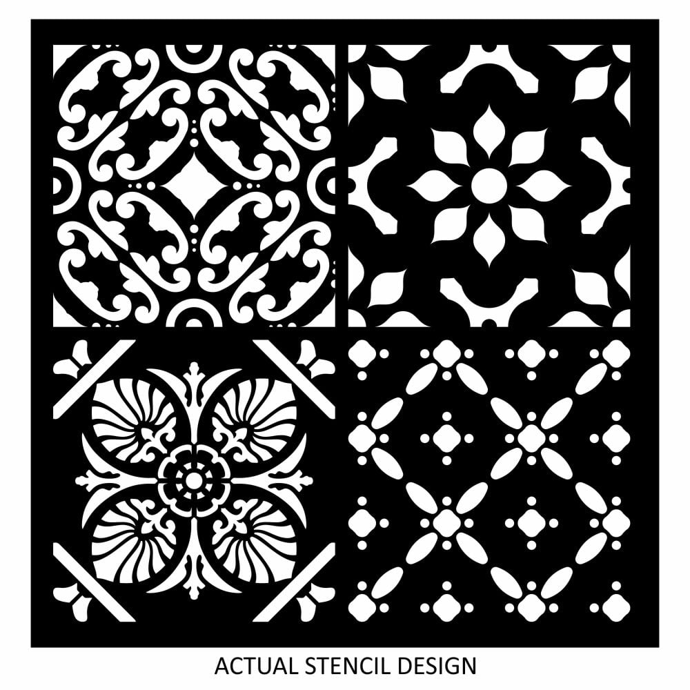 Yezna Moroccan Tile Stencil - Stencil Boutique