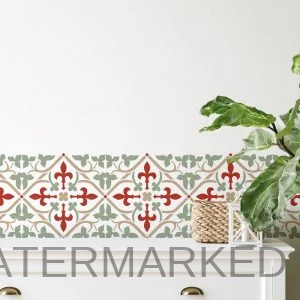 Adriana Floral Tile Stencil