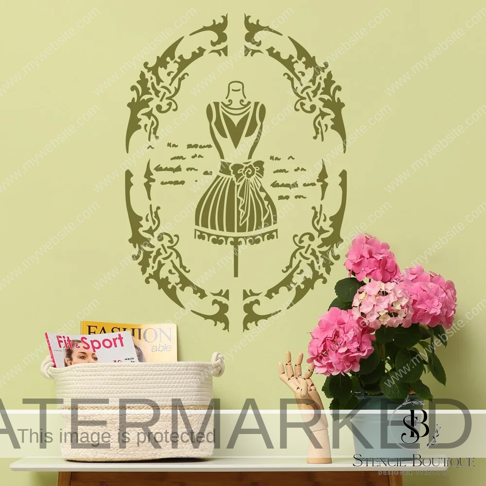 Baroque Vintage Frame Stencil
