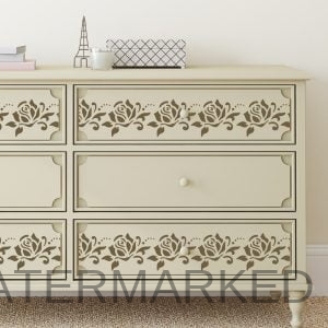 Elegant Rose Border Stencil