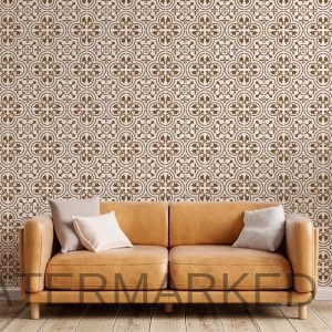 Leila Floral Tile Stencil