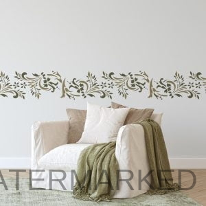 Toulon Floral Border Stencil