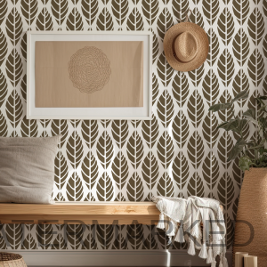 Tribal Leafy Wall Stencil