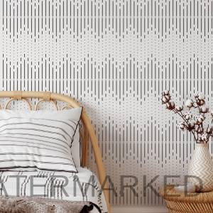 Zigzag Tribal Beaded Wall Stencil