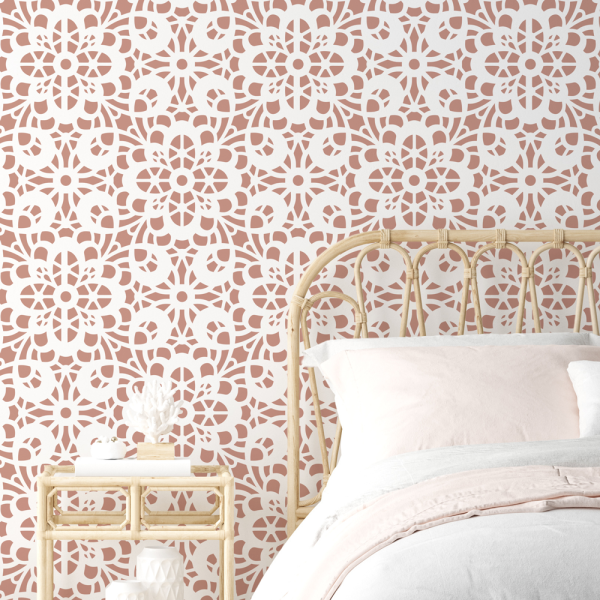 Floral Lace Wallpaper Stencil from our Seamless Collection