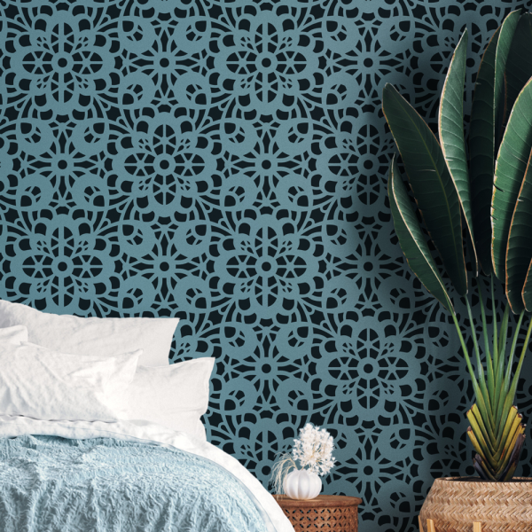 Become a stencil stockist and sell the Floral Lace Wallpaper Stencil from our Seamless Collection